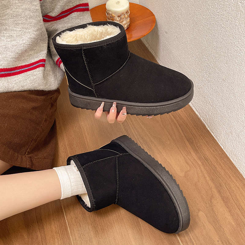Fleece-lined Platform Booties Round Toe Ladies Shoes Hot On Offer Trend 2025 Women's Snow Boots High Quality Fashion Footwear