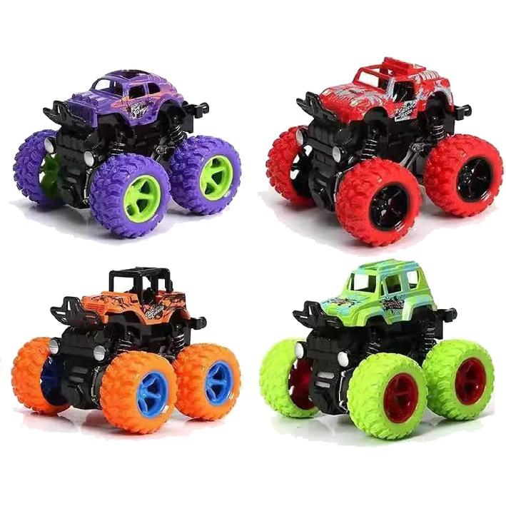 Monster Truck Toys, Friction Powered Monster Trucks for Boys, Push and Go Vehicles Toy for Kids, Inertia Vehicle, Stunt On-Road Vehicle, Great for