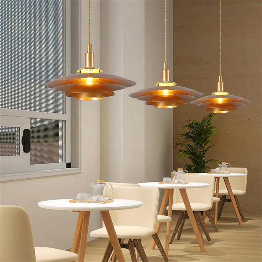 E27 Nordic Iron Art LED Pendant Light Fixture Minimalist Restaurant Bar Chandelier Lamps Kitchen Dining Cafe Shop Hanging Light