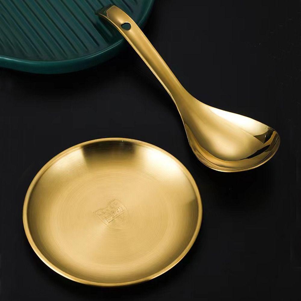 

304 Stainless Steel Buffet Plates Rustproof Bone Dish Portable Rice Spoon 2
