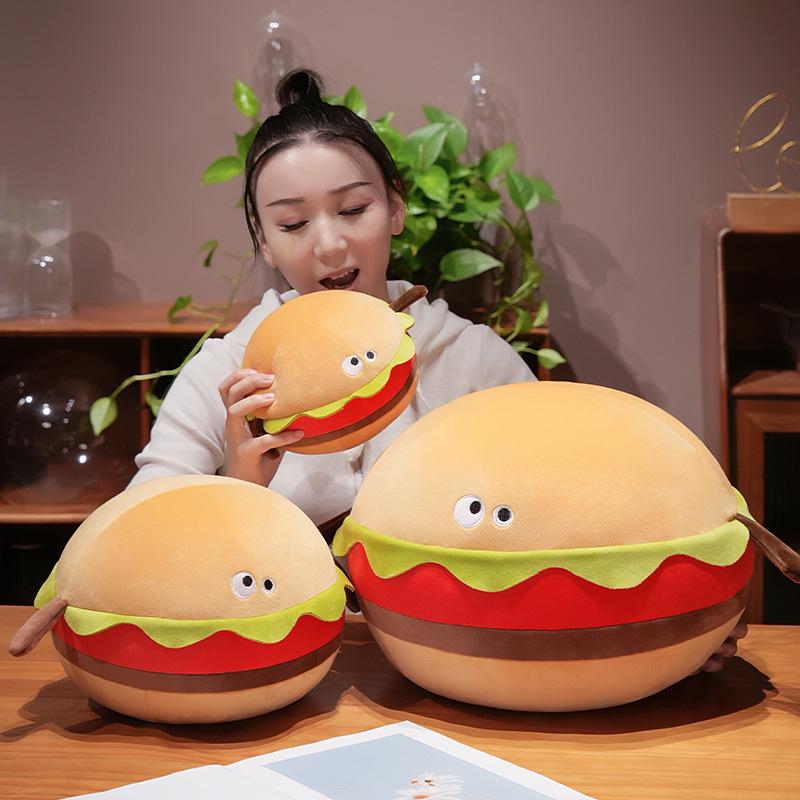 Internet Celebrity Plush Hamburger Pillow - Soft, Creative, and Slow Rebound Sleeping Cushion & Backrest