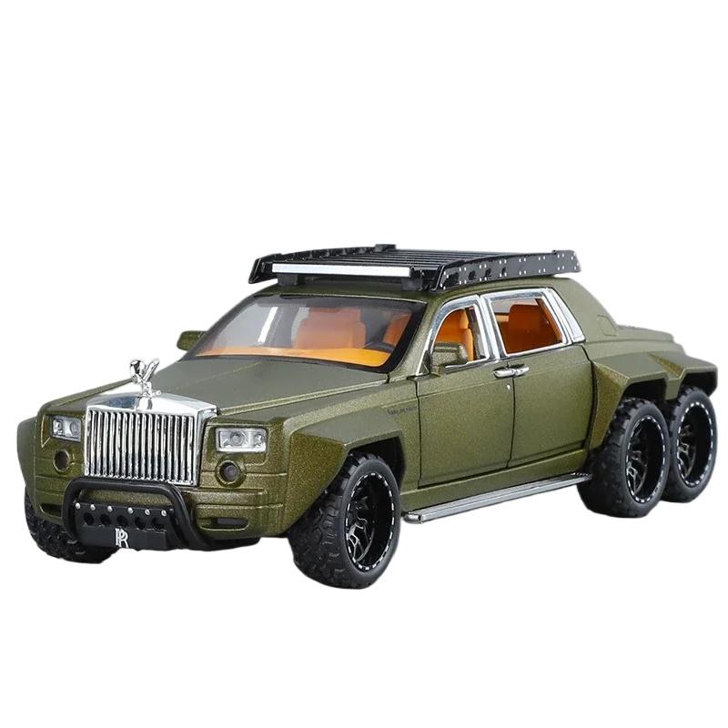1/32 Rolls-Royce Phantom 6X6 Alloy Car Model Diecasts Metal Toy Off-road Vehicles Model Sound and Light Kids Gifts
