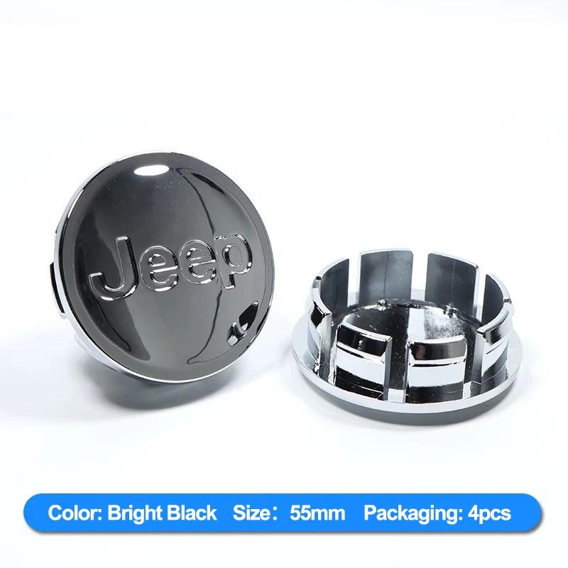 Per Jeep 4 Pezzi Coprimozzo Ruota Pneumatico Auto Set Decorazione Emblema Con Dimensioni 55MM 63MM Per Jeep Wrangler Grand Cherokee Aveng