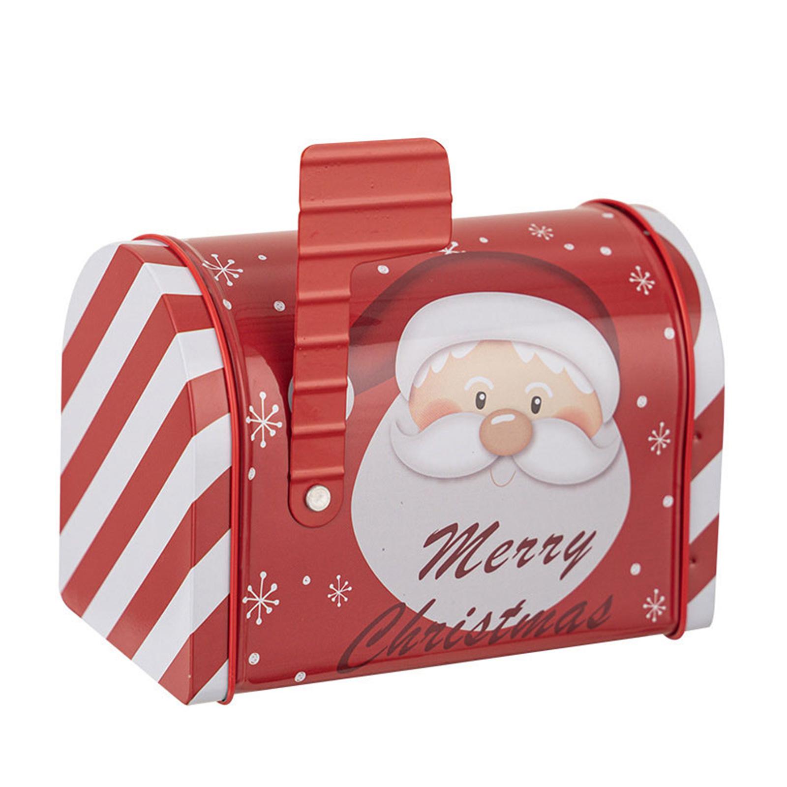 

Жестяная коробка в форме почтового ящика для конфет, маленькая декоративная металлическая банка для печенья, контейнер для сладостей, принадлежности для рождественской вечеринки B