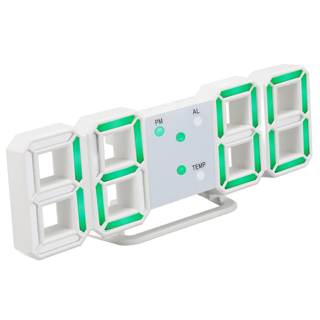 3D Digital Alarm Clock with Temperature Display Mute Snooze Function Brightness Adjustable 3D LED De
