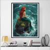 Disney 5D DIY Diamond Painting Ariels Little Mermaid Rock and Wave Illustration Embroidered Mosaic Cross Stitch Home Decor Gift Craft