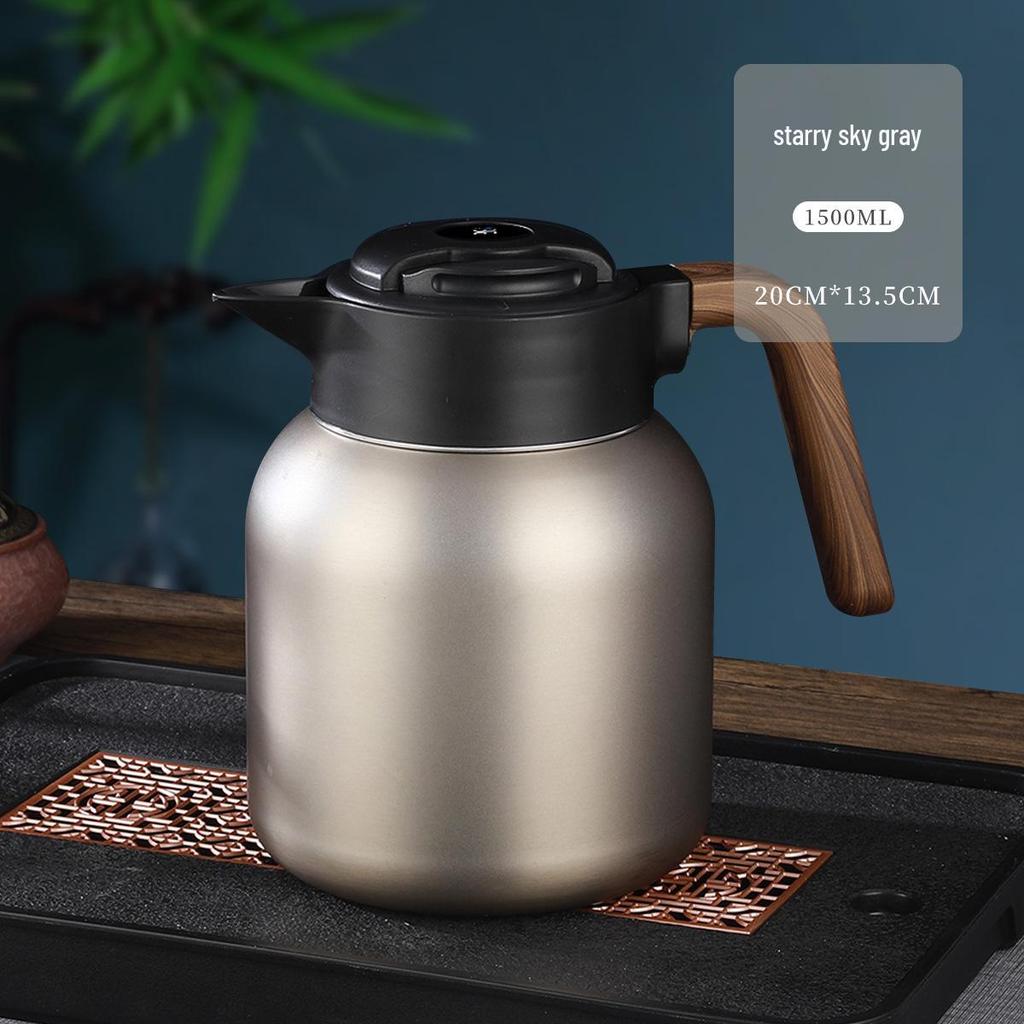 316 Stainless Steel Portable Insulated Teapot with Titanium Plating and Tea-Water Separation, Large Capacity for Stewing