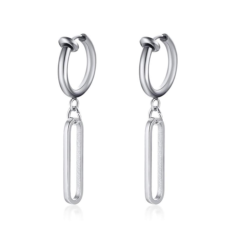 Fashion Stainless Steel Blade Earrings Vintage Razor Hollow Drop Earrings Women Men Punk Jewelry Hip Hop Street Dangle Earrings