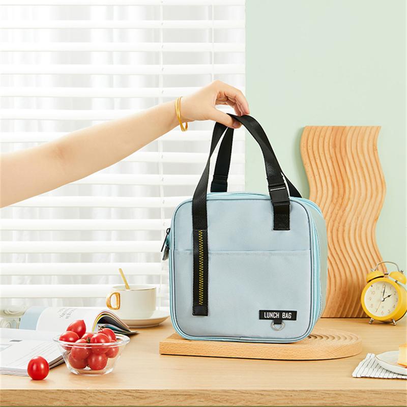 Thermal Lunch Box Bag Large Capacity Picnic Pouch Zipper Food Carrier Tote Bento Storage Bag Container for Women Cooler Handbags
