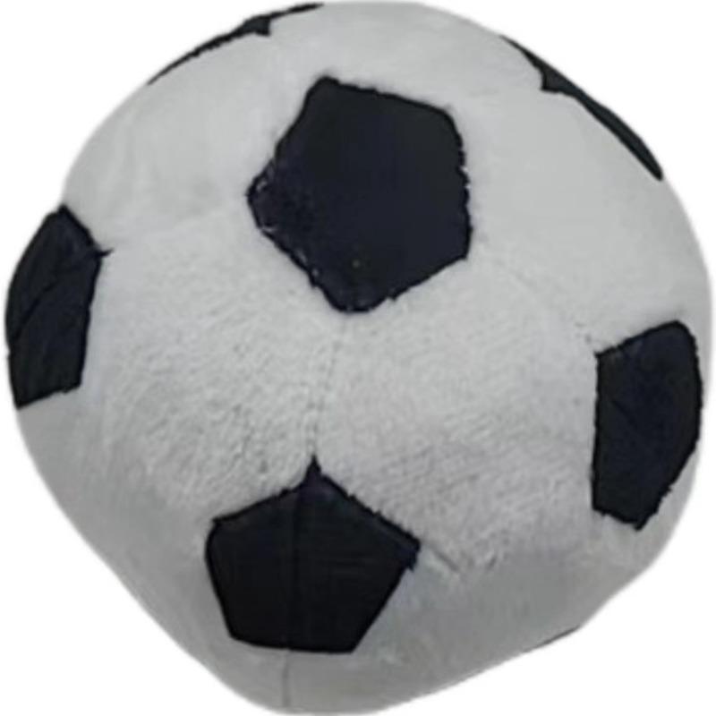 Мягкая плюшевая игрушка Футбольный мяч, Красный белый набивной футбольный мяч, Милая пищащая жевательная игрушка для домашних животных, собак и кошек, Интерактивная игрушка для игр, Подарок для детей чёрный