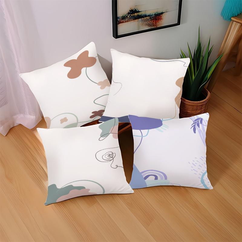 Simple Nordic Style Printed Home Decorative Pillowcase Bedroom Living Room Sofa Decoration Polyester Cushion Cover With Zipper
