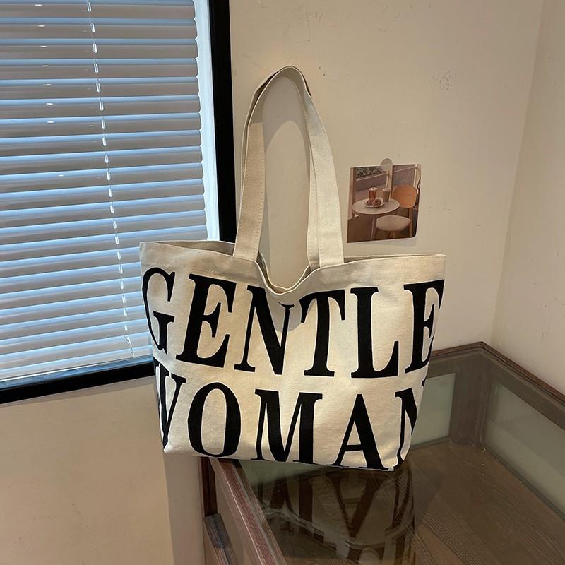 Bag Women's 2025 New Large Capacity Canvas Bag Ins European and American Fashion Versatile Shoulder Bag Dual-purpose Tote Bag