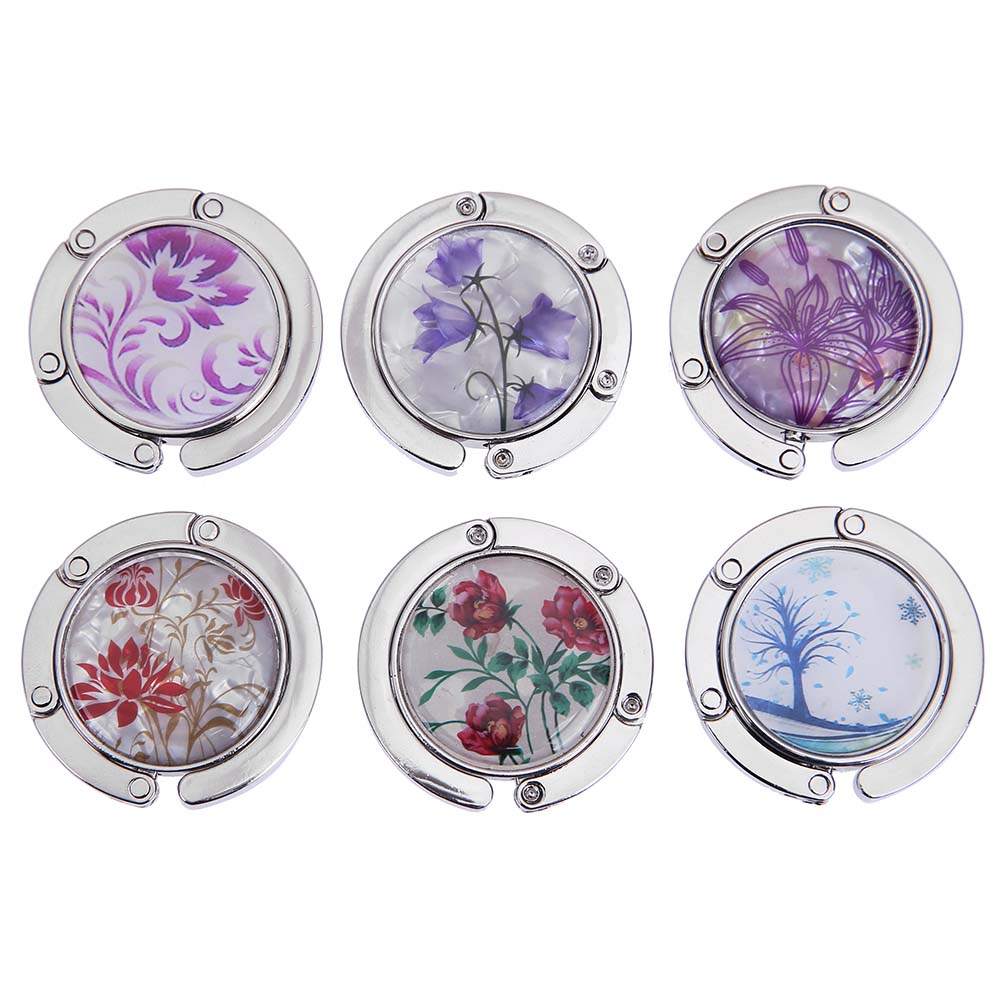 Kirsite Womens Bag Storage Portable Delicate Instant Bag Hanger Creatiee Stylish Landscape Pattern for Table Desk for Women Girl