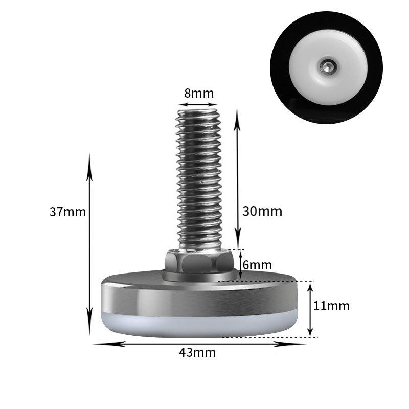 Stainless Steel Adjustable Furniture Feet Nylon Base Levelers, for Sofa, Table, Chair, Cabinet, Workbench of Leveling Feet
