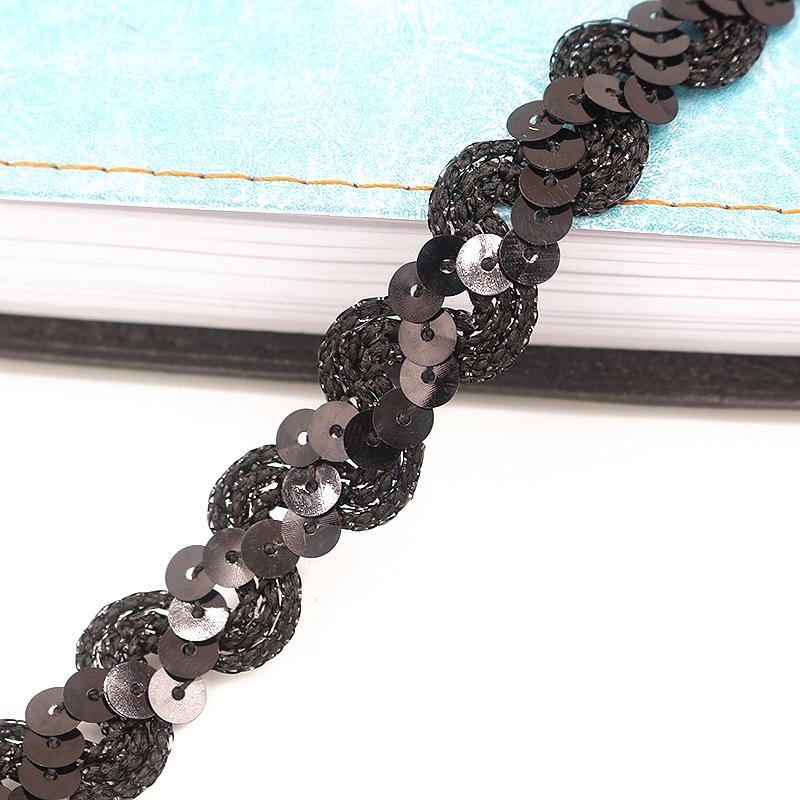 5Meters 1.5cm Loose Round Flat Sequins Laser Giltter Paillettes Sequins for Crafts Sewing on Cloth Accessory Sequin Trim