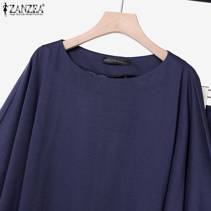 ZANZEA Damskie bluzki i spodnie Casual dwuczęściowe zestawy garniturów