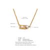 Eetit Bling Cubic Zirconia Rectangle Pendant Necklace for Women Fashion Korean Chic Jewelry Gift