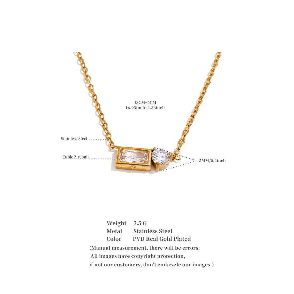 Eetit Bling Cubic Zirconia Rektangel Anheng Halskjede for Kvinner Mote Koreansk Chic Smykker Gave