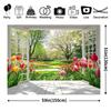 1Pcs Lush Greenery Blooming Flowers Garden Landscape Decoration Background Backdrop Decorations For Photo Studio Booth Party