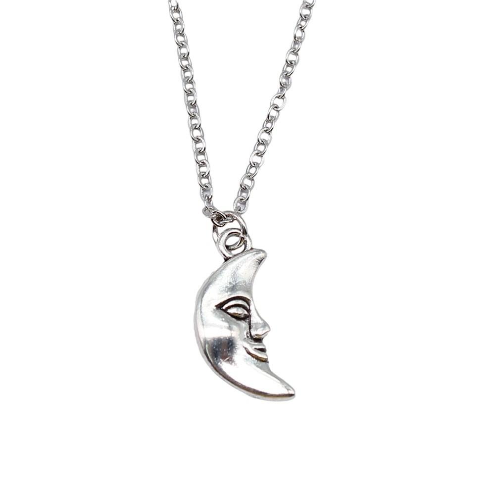 Hollow Star Moon Pendant Necklace Minimalist Geometric Jewelry 40cm Short Chain