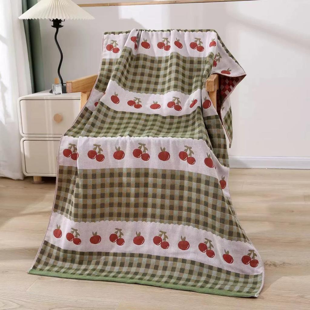 Country Flowers Adult Bath Towel Soft Large Size Cotton Gauze Beach Towel Jacquard Swimming Pool Bath Wrap Quick-Dry