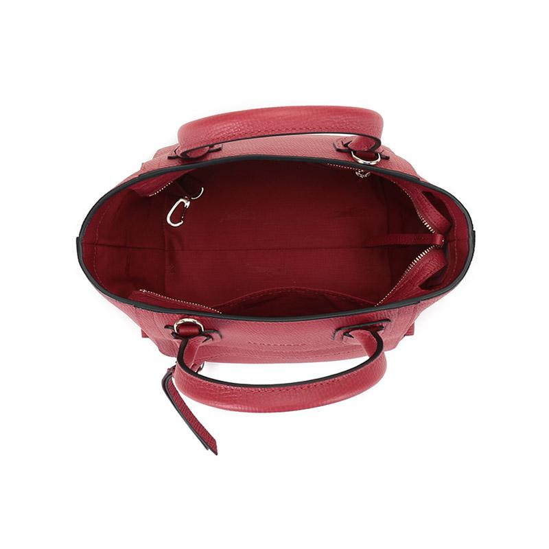 Longchamp Sac à bandoulière 22 Poignée Courte Cuir Granulé Sac à bandoulière Petit Sacs à main pour femmes Rouge Framboise 10103HTAP59