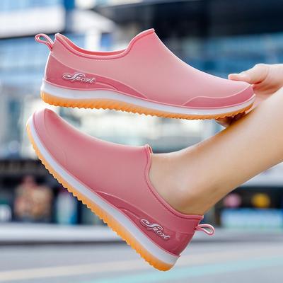 Damen Niedrige Gummistiefel Leicht zum Hineinschlüpfen Wasserdicht Freizeit Schuhe