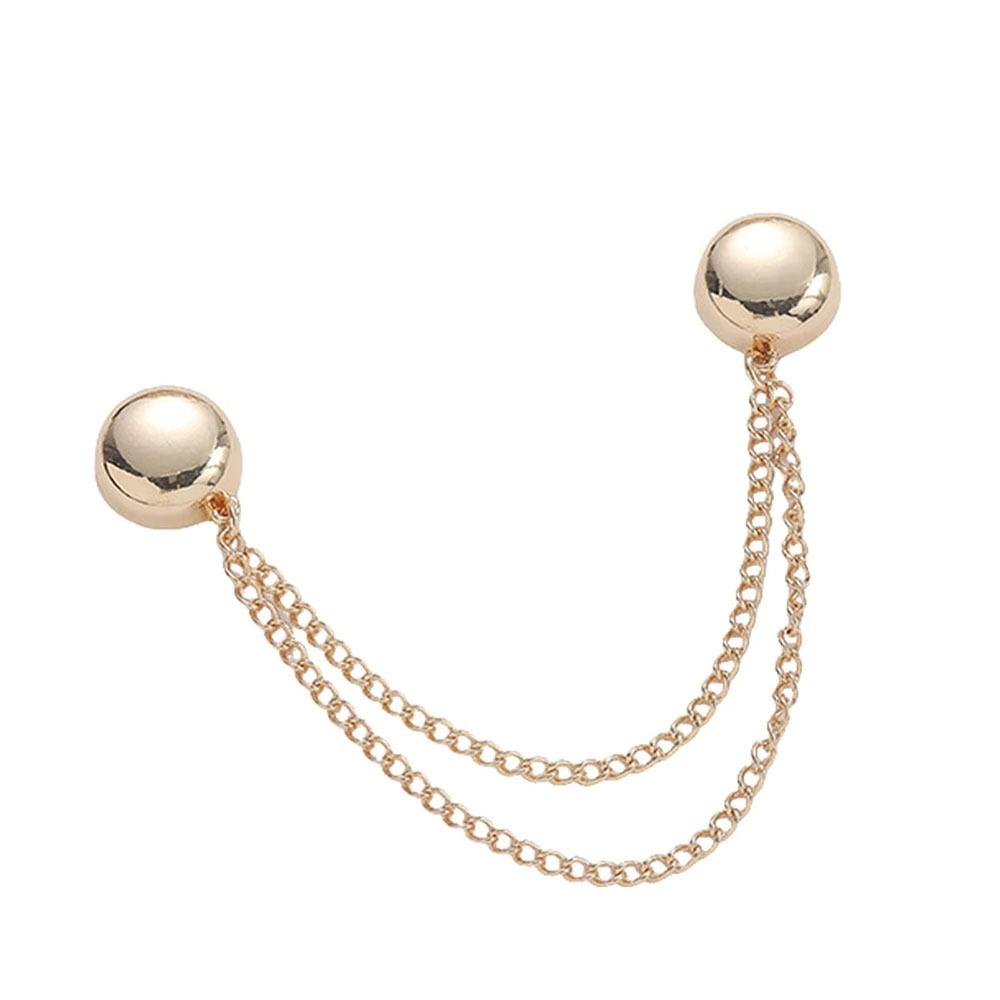 

100Pcs/Pack Metal Trouser Legs Clips with Chain Magnet Pin Buckle Shirts Sleeves золотой