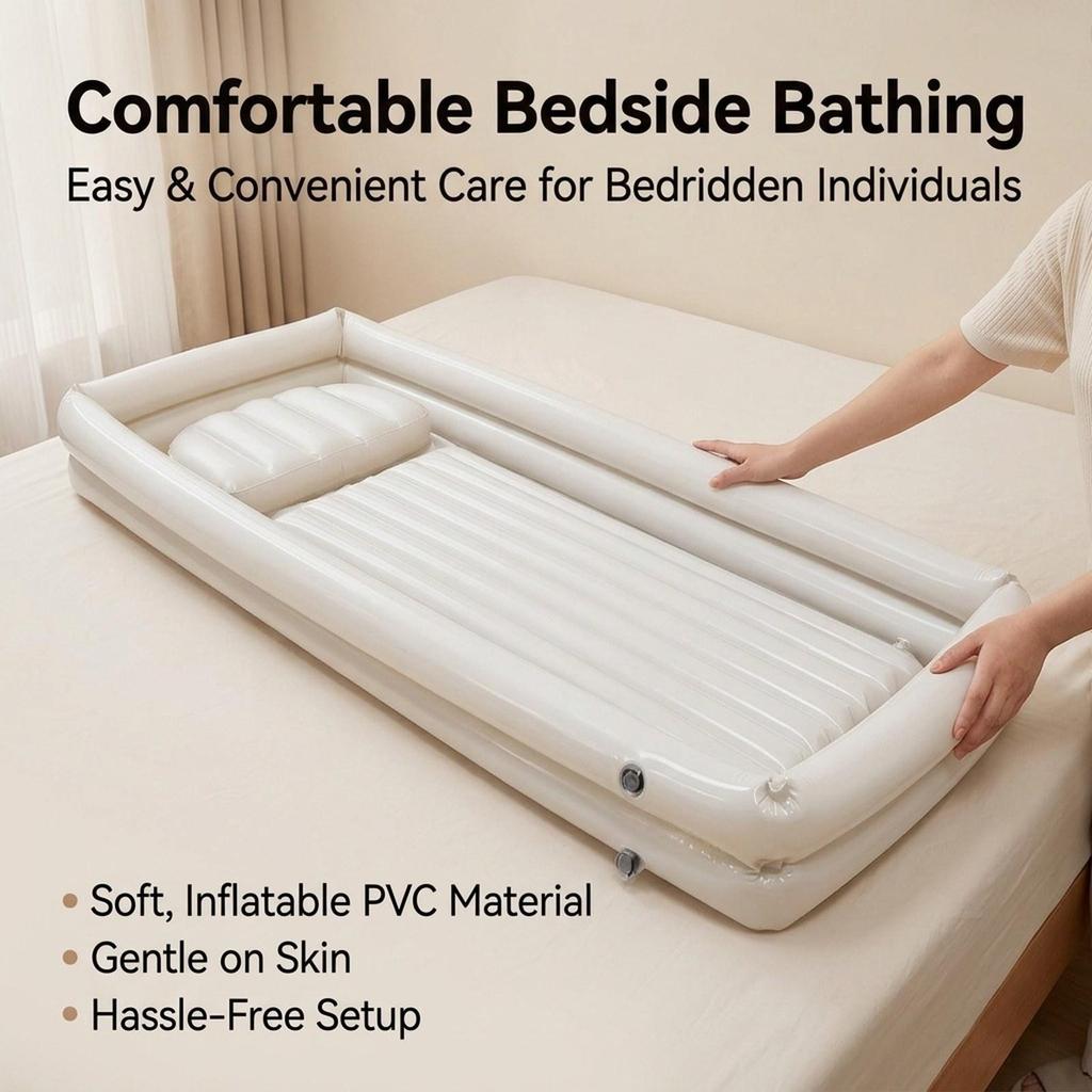 Inflatable Tub Foldable Ice Bath and for Athletes Recovery Home SPA White