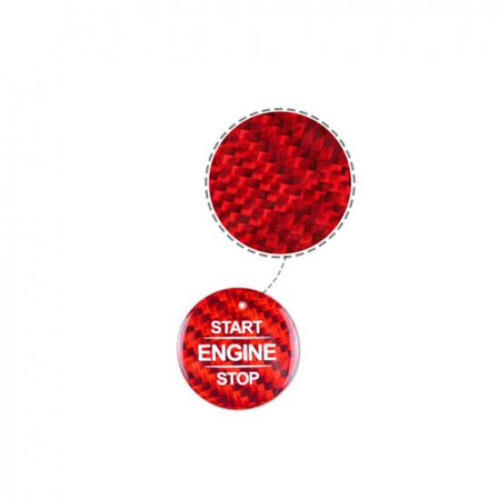 Luxury Red Carbon Fiber Car Front Engine Button Decoration For Benz CLA GLA 21+
