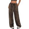 Street Style Leopard Print High Waist Wide Leg Loose Casual Long Pants For Women