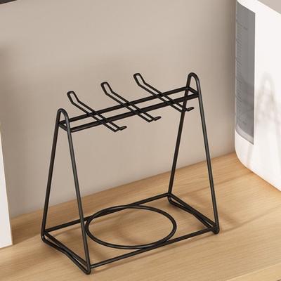 Sturdy Iron Vertical Coffee Cup Rack 6 Cups Vertical Coffee Cup Holder Space Saving Hanging Cup Storage Rack Kitchen