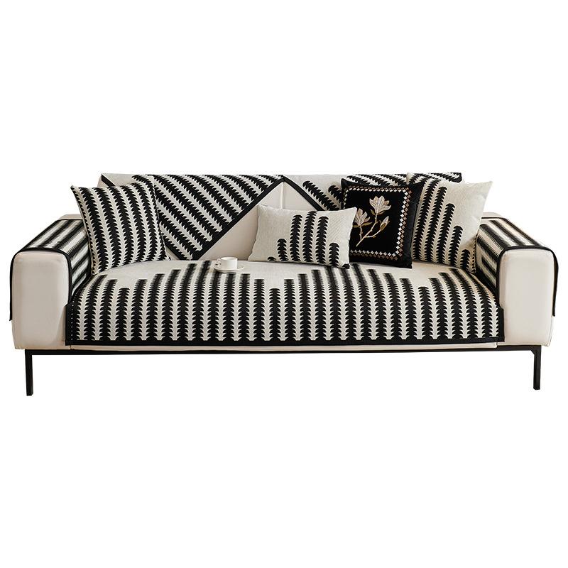Nordic High-End Chenille Sofa Cushion, Four-Season Universal Seat Cushion, Non-Slip Leather Sofa Cover  New Cover