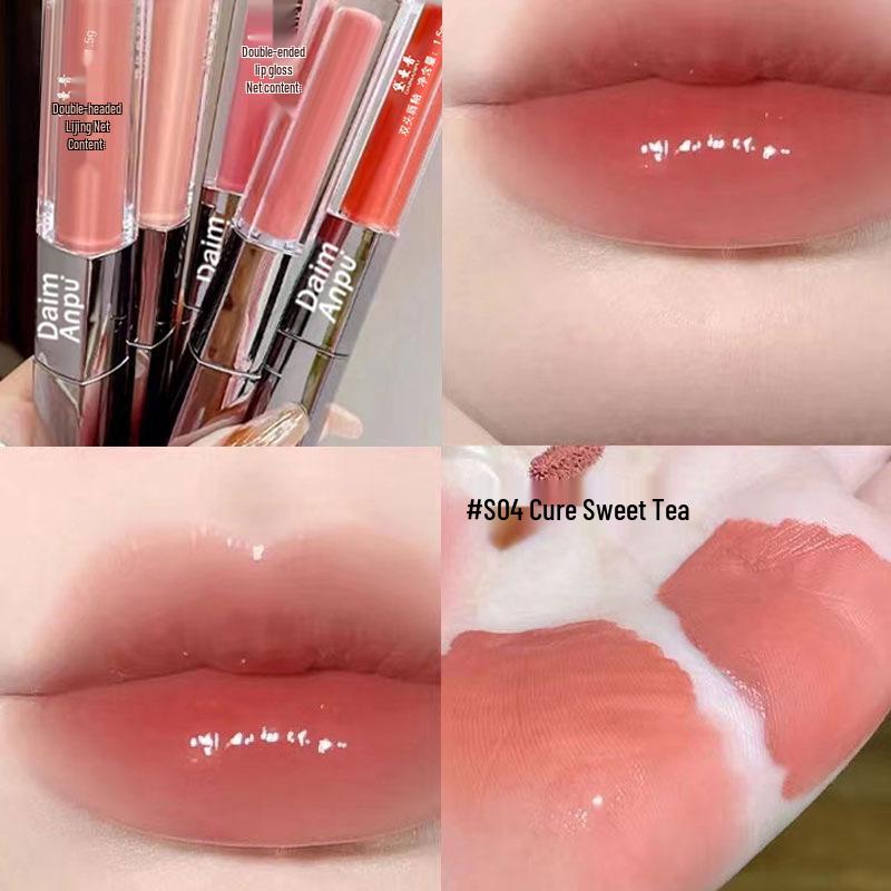 

Двусторонний блеск для губ - Водянистый зеркальный финиш, Плампинг, Нелипкий, Увлажняющая помада со стеклянным блеском