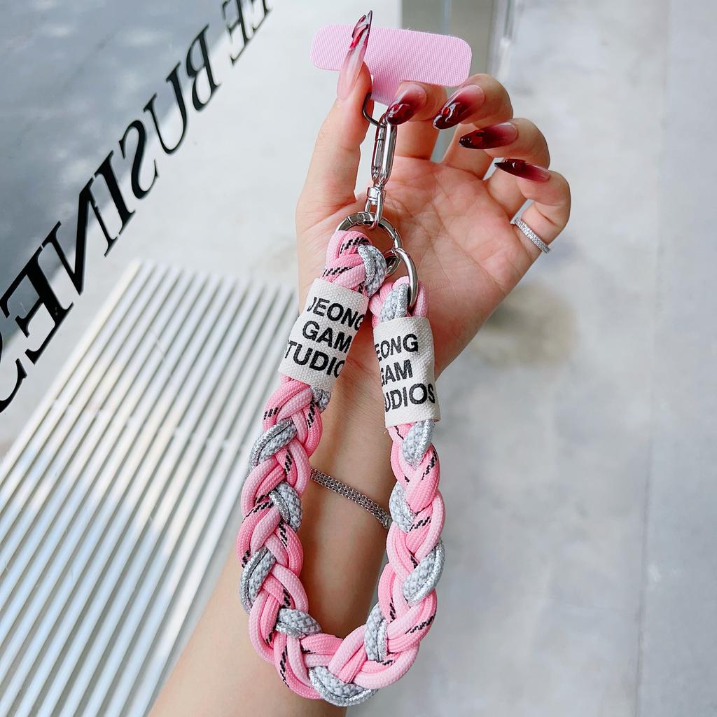 Niedliches Handy-Lanyard zum Aufhängen, Dekoration, kann getragen werden, gedrehtes Seil, Anti-Verlust-Anhänger, modisch, starkes Handgelenk, kurze Riemen