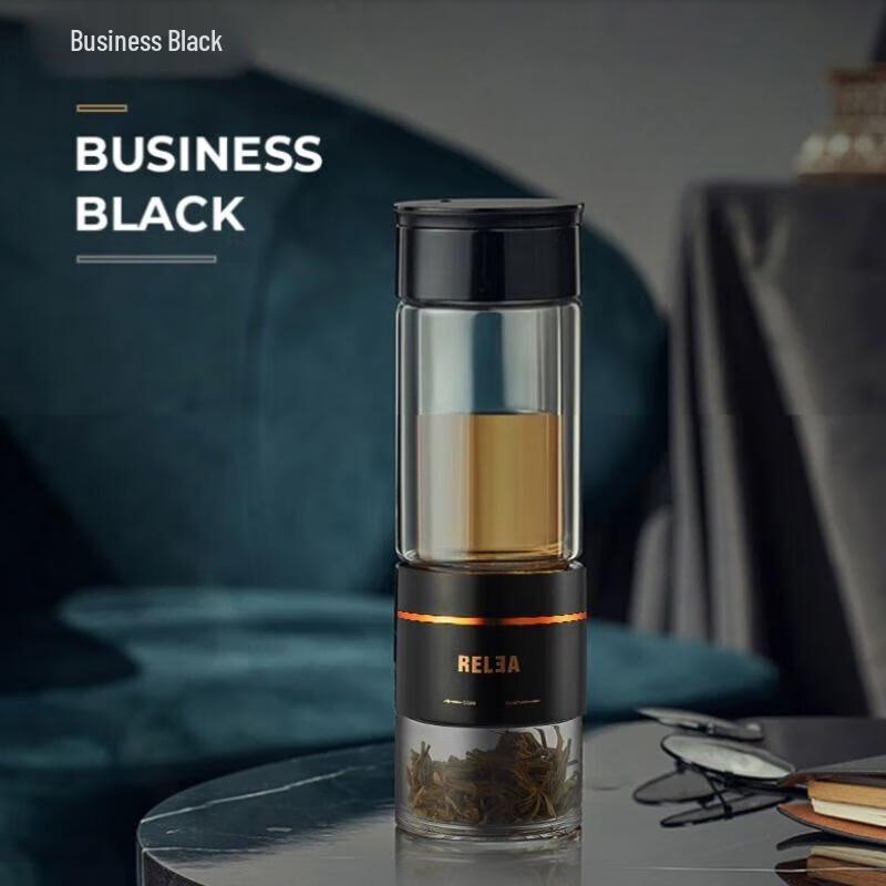 RELEA High Borosilicate Glass Tea Infuser Mug