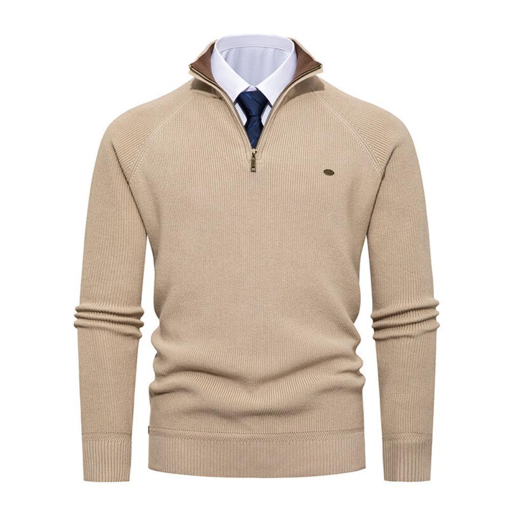 Herren Langarm-Poloshirts und Pullover für Herbst und Winter sind warm und bequem. Casual und trendige Pool-Shirts mit halbem Reißverschluss und Stehkragen