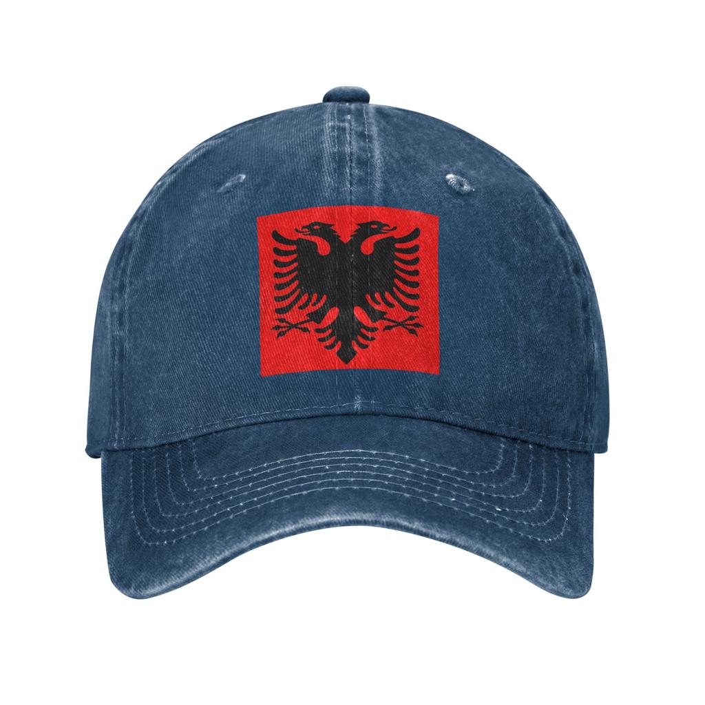 Flag of Albania Baseball Caps Denim Hats Adjustable Casquette Streetwear Baseball Cowboy Hat for Unisex