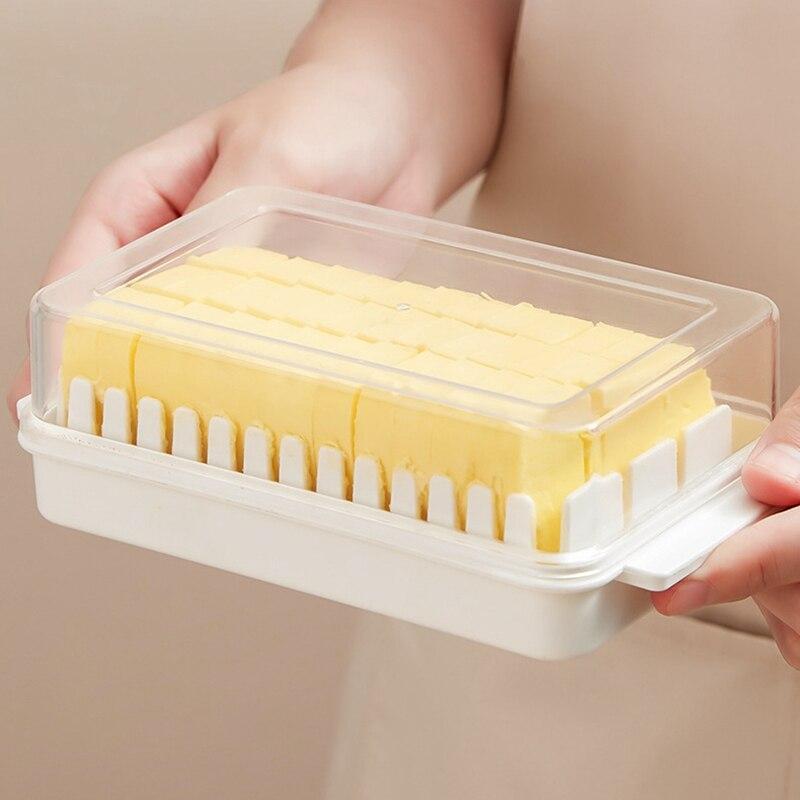 2pcs Protable Solid Butter Storage Box Kitchen Accessories Refrigerator Fresh Keeping Box Breakfast Cheese Jam Boxes Baking Tools
