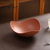 Mold-resistant Serving Dish Vintage Wood Grain Fruit Tray, Food-Grade Snack Candy Plate, Thickened Wear Resistant Nestable Stackable Salad Bowl