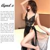 Sexy Lingerie Inner Underwear Nightwear One Piece Setup X050 [Agnel X] See-Through Women's (Black, Free)