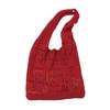 Women Shoulder Bag Wide Straps Large Capacity Solid Color Handbag Commuting Style Decorative Knitting Shoulder Bag