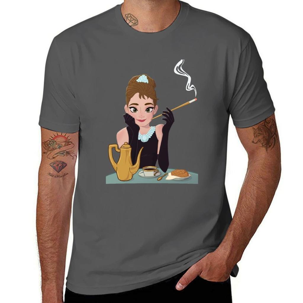 Audrey Hepburn Bo T-Shirt Basic Reguläre Passform Lässiges T-Shirt