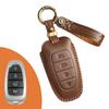 Leather Car Key Case Cover Fob Protect for Hyundai 3/4/5/7 Buttons Top Layer Leather