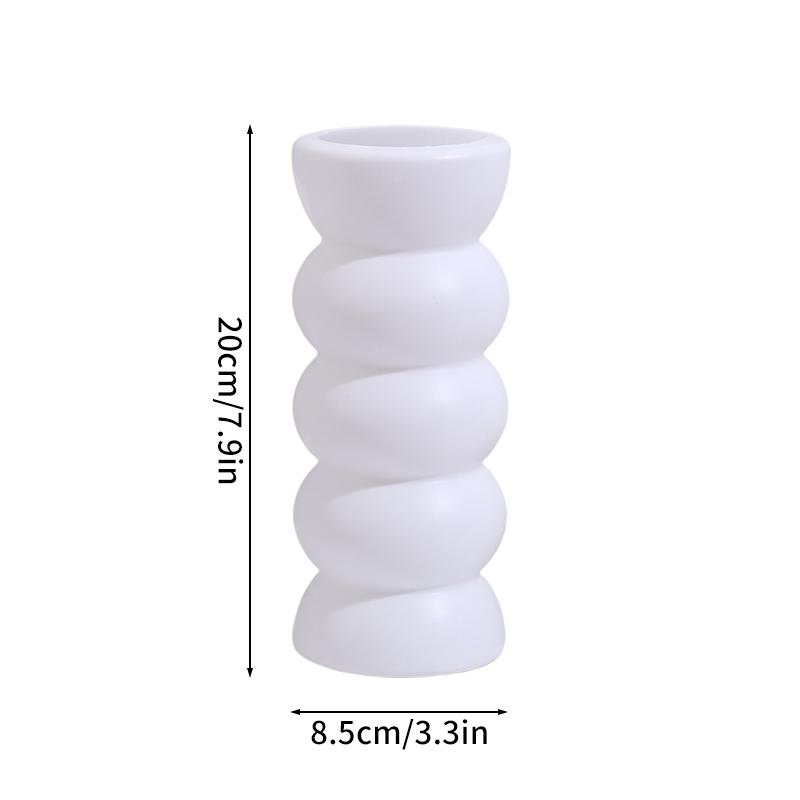 Nordic Flower Vase Plastic Plant Pot Aesthetic Immitation Ceramic Flowerpot Flower Arrange Ornament Desktop Decor Wedding Table