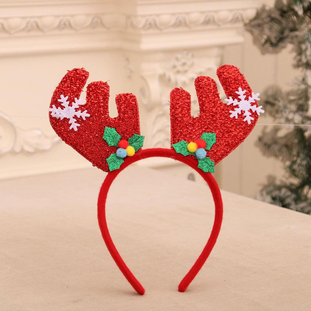 Individually Packaged Cartoon Christmas Headbands: Festive Decorations and Party Gifts with Antlers.
