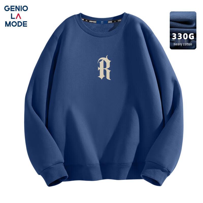 

GENIOLAMODE Men s Round Neck Letter Print Sweatshirt L