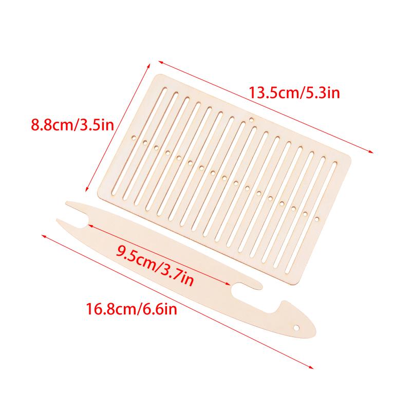 2Pcs/Set Weaving Loom Kit Belt Weaving Loom Weaving Shuttle Tools Wooden Arts Crafts For Backpack Strap Camera Strap Knitting