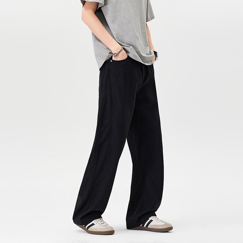 Lyocell Casual Pants Men's Summer Thin Breathable Loose Straight Pants Men's Simple Versatile Pants