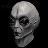 Maschera Alieno in Rete Trasparente Maschera Grigia di Halloween, Testa Intera in Lattice Cosplay UFO con Grandi Occhi Realistici, Morbido Oggetto di Scena per Feste Sci-Fi per Adulti, Scherzo